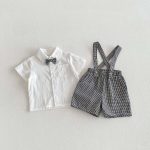 【80-120cm】セットアップ ベビー 男の子 トップス & サロペット リボン - 画像 (5)