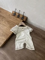 【66-90cm】ロンパース ベビー 半袖 前向き ボタン付き - 画像 (9)