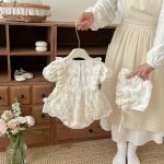 【66-90cm】ロンパース レース フラワー ベビー服 - 画像 (8)