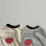 【73-100cm】シャツ ベビー りんご柄 着やすい - 画像 (3)