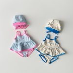 【80-130cm】水着 可愛い ドット スイムウェア