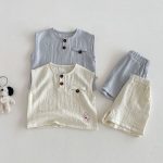 【73-110cm】セットアップ ペット柄 ノースリーブ 着心地良い 子供服 - 画像 (11)