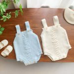 【66-100cm】ロンパース ニット編み シンプル 着心地良い ベビー服