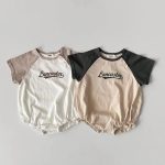 【66-90cm】ロンパース ベビー 半袖 英字プリント - 画像 (3)