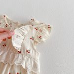 【66-90cm】オールインワン チェリー柄 フリル 可愛い ベビー服 - 画像 (11)