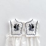 【66-90cm】ロンパース ベビー ナチュラル 花刺繍 スクエア襟 - 画像 (14)