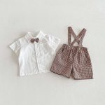 【80-120cm】セットアップ ベビー 男の子 トップス & サロペット リボン - 画像 (6)