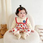 【66-90cm】ロンパース フラワー柄 スタイ付き 可愛い ベビー服 - 画像 (14)