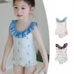【80-130cm】水着 丸襟 可愛い 女の子 スイムウェア