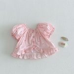 【73-120cm】トップス パフスリーブ ストライプ 可愛い おしゃれ 女の子 - 画像 (4)