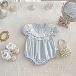 【66-90cm】ロンパース レース パフスリーブ おしゃれ ベビー服 - 画像 (3)