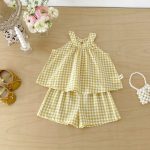 【73-110cm】セットアップ イエロー チェックトップス＆ブルマ - 画像 (11)