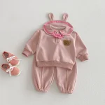 【73-110cm】スウェット セットアップ ベビー 男女兼用 セーラー風 バイカラー 熊柄 - 画像 (20)