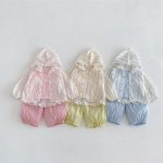 【73-110cm】カーディガン 小花柄 可愛い フード付き - 画像 (16)