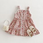 【90-140cm】ワンピース 女の子 おしゃれ 花柄 レトロ - 画像 (9)