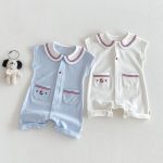 【66-90cm】オールインワン ダブルポケット セーラー 可愛い ベビー服 - 画像 (4)