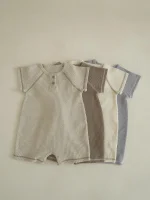【66-90cm】ロンパース ベビー 半袖 前向き ボタン付き - 画像 (16)