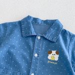 【66-90cm】デニムロンパース ペット柄 ベビー服 - 画像 (7)
