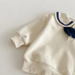 【73-110cm】スウェット セットアップ ベビー 男女兼用 セーラー風 バイカラー 熊柄 - 画像 (33)