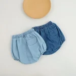 【66-100cm】デニムショートパンツ ベビー 韓国風 シンプル - 画像 (4)