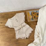 【73-100cm】ルームウェア セット ワッフル生地 着心地良い - 画像 (7)