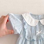 【66-90cm】ロンパース リボン付き ブルー 可愛い 女の子 - 画像 (10)