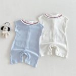 【66-90cm】オールインワン ダブルポケット セーラー 可愛い ベビー服 - 画像 (9)