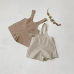 【73-100cm】サロペット ショートパンツ ベビー 韓国風 シンプル