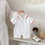 【66-90cm】ロンパース 総柄POLO シンプル ベビー服 - 画像 (5)