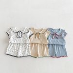 【66-110cm】セットアップ 柔らか 無地 肌に優しい ベビー服 - 画像 (2)