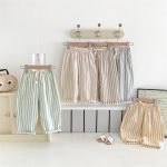 【73-120cm】ロングパンツ ストライプ柄 リネン コットン - 画像 (11)
