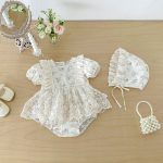 【66-90cm】ロンパース レース フラワー ベビー服 - 画像 (4)