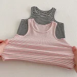 【80-130cm】セットアップ ベビー ボーダー ノースリーブ 着心地抜群 - 画像 (13)