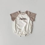【66-90cm】ロンパース ベビー 半袖 英字プリント - 画像 (4)