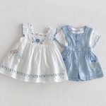 【73-120cm】フリルTシャツor刺繍サロペットorサロペットスカート 可愛い 子供服