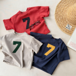 【80-130cm】半袖Ｔシャツ 女の子 刺繍 数字柄 シンプル - 画像 (5)