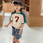 【80-130cm】半袖Ｔシャツ 女の子 切り替え カジュアル - 画像 (3)