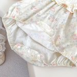 【66-90cm】ベビー 女の子 小花柄 レトロ フリル 帽子付き ロンパース - 画像 (6)