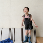 【80-130cm】ショートパンツ 女の子 デニム 星 オーバーオール - 画像 (3)