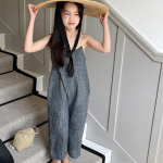 【80-130cm】パンツ ワイド 七分丈 おしゃれ サロペット - 画像 (3)