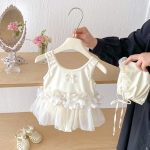 【73-100cm】水着 クリーム フラワー スイムウェア - 画像 (7)