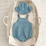 【66-90cm】サロペロンパース＆帽子 デニム オシャレ カジュアル - 画像 (13)