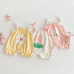 【66-90cm】サロペット フラワー柄 可愛い 赤ちゃん服 - 画像 (2)