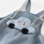 【73-100cm】セットアップ 車柄 デニム サロペット＆シャツ - 画像 (9)