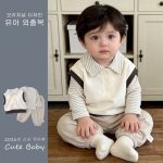 【73-100cm】3点セット オシャレ ベスト＆シャツ＆パンツ - 画像 (2)