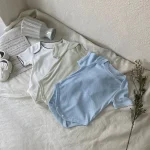 【66-90cm】ロンパース ベビー 半袖 無地 通気性抜群 肌触り良い - 画像 (5)