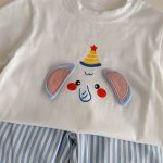 【80-120cm】セットアップ ゾウ柄 シャツ＆ストライプパンツ - 画像 (14)