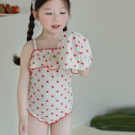 【80-130cm】水着 ドット フリル 可愛い 女の子 スイムウェア - 画像 (5)