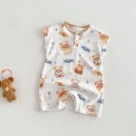 【66-90cm】ロンパース クマ柄 カートゥーン 可愛い ベビー服 - 画像 (7)