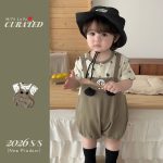【66-90cm】サロペット レイヤード カーキ 可愛い ベビー服 - 画像 (5)